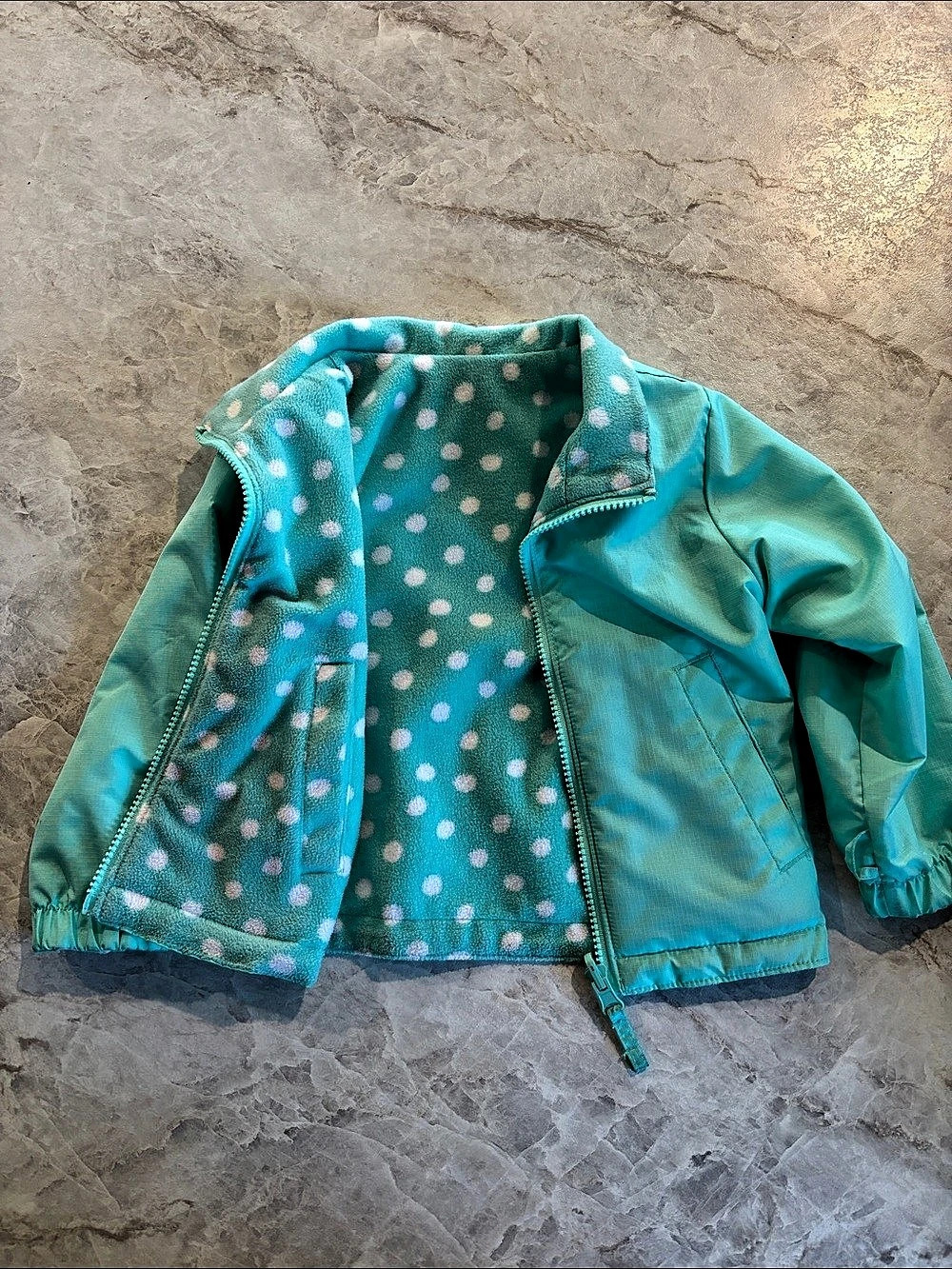 Primary Reversible Fleece Puffer Jacket Kids Blue